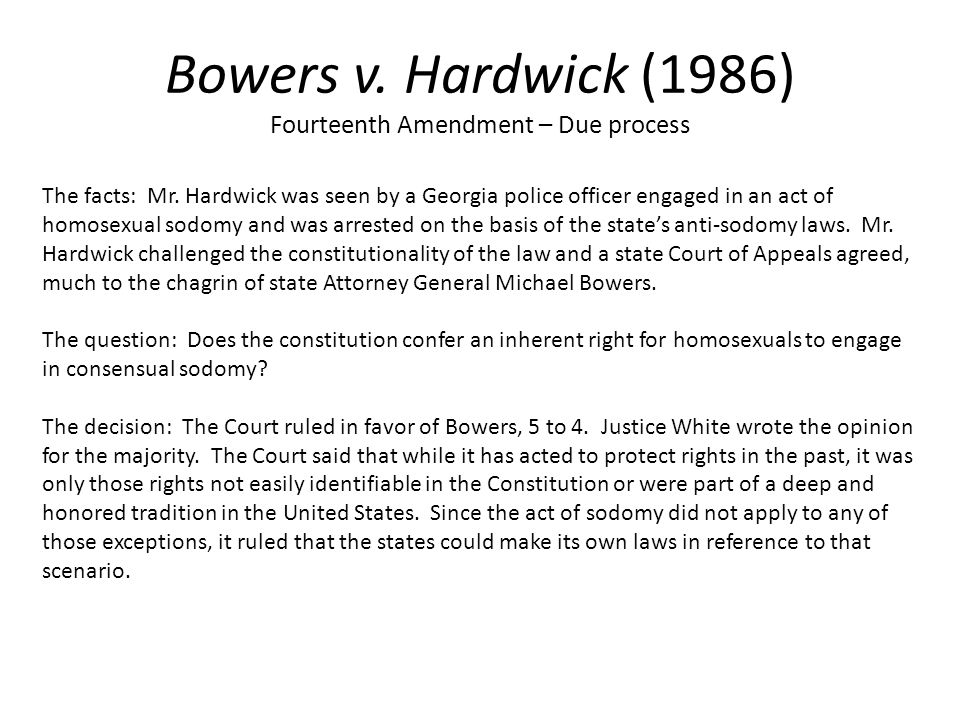 Bowers v hardwick case brief sales